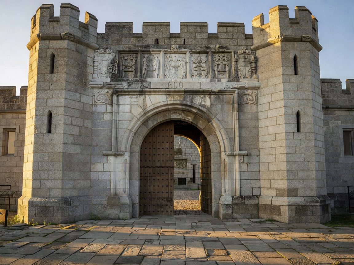 Historic heritage site with a grand stone entrance